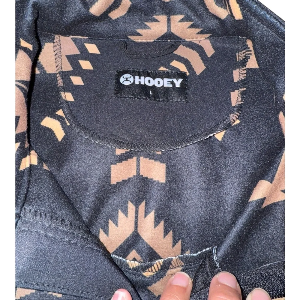 Hooey Kids Softshell Jacket Black Brown Aztec‎ Southwestern Print Full Zip Large